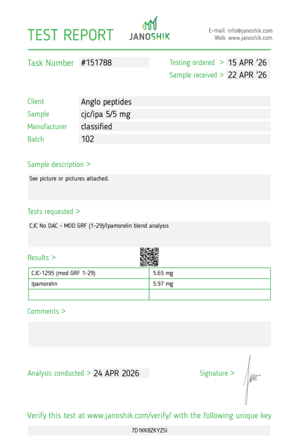 Anglo Peptides CJC-1295 Ipamorelin 5mg+5mg