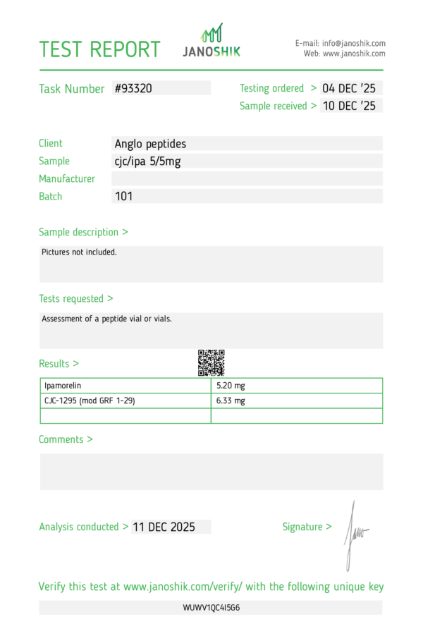 Anglo Peptides CJC-1295 Ipamorelin 5mg+5mg