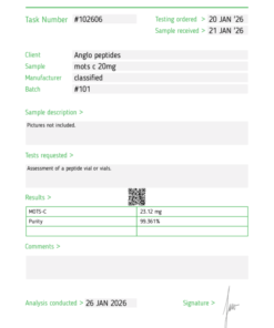 Anglo Peptides MOTS-c 20mg