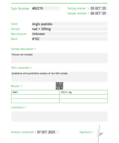Anglo Peptides NAD+ 500mg